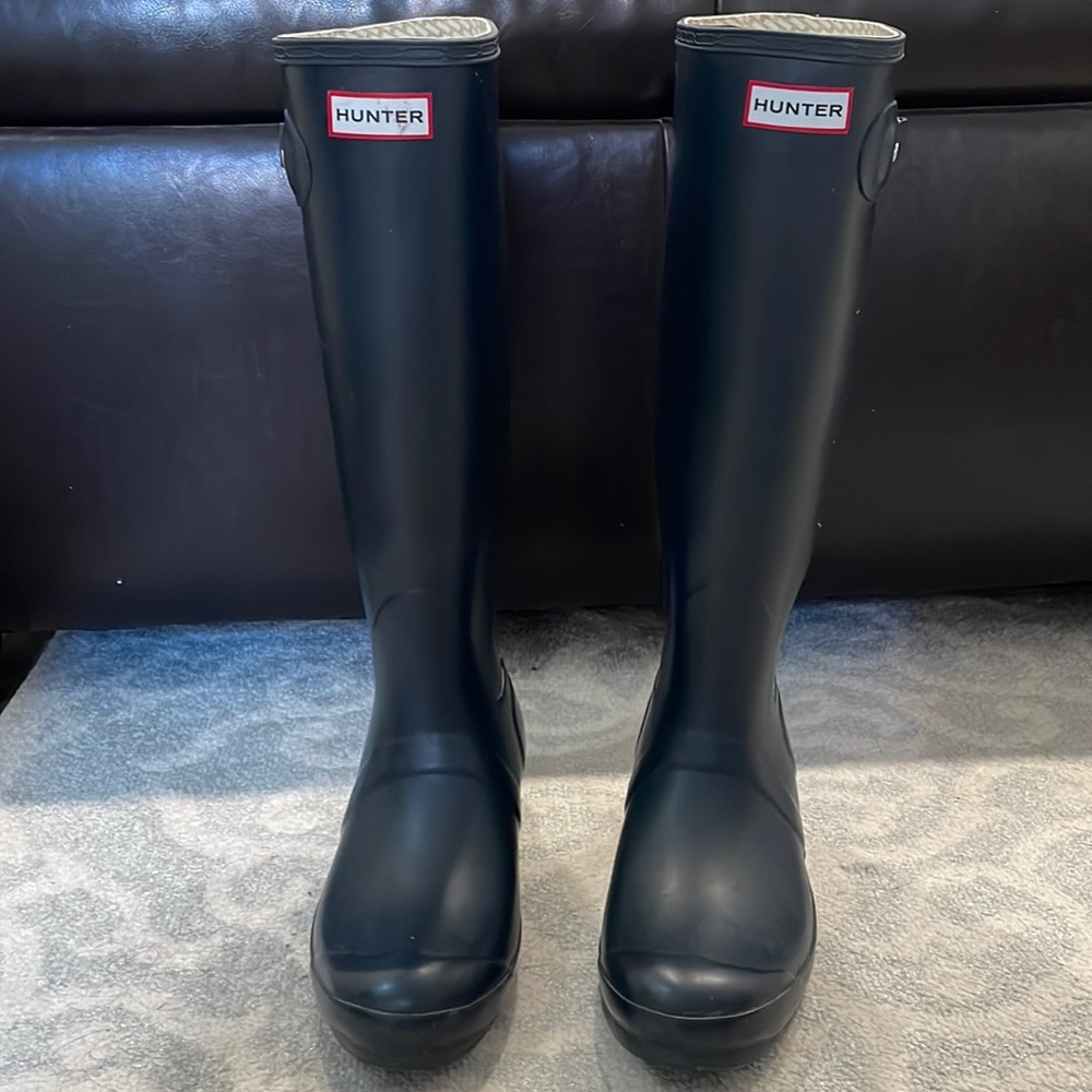 Navy Hunter Rain boots